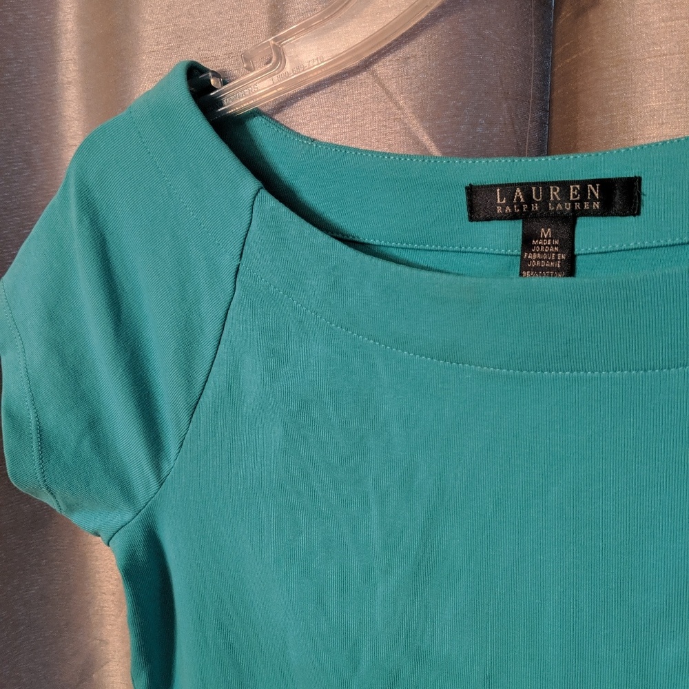 Lauren by Ralph Lauren Teal Short Sleeve Top